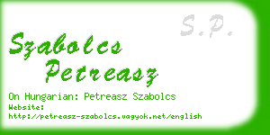 szabolcs petreasz business card